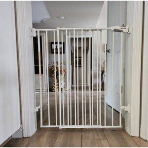 26-43" No Bottom Bar Baby Gate for Babies, Elders & Pets, 2-in-1 Hardware Mount
